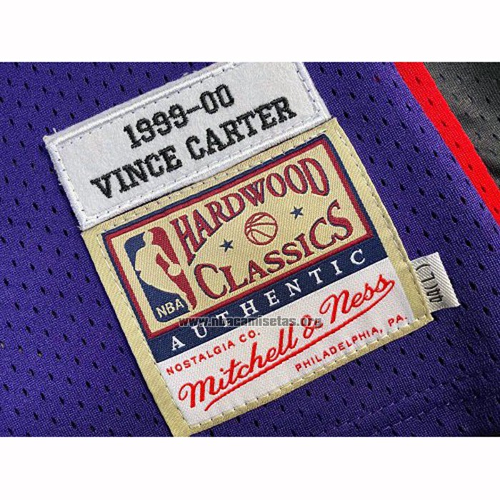 Camiseta Toronto Raptors Vince Carter NO 15 Hardwood Classics Throwback Negro Violeta